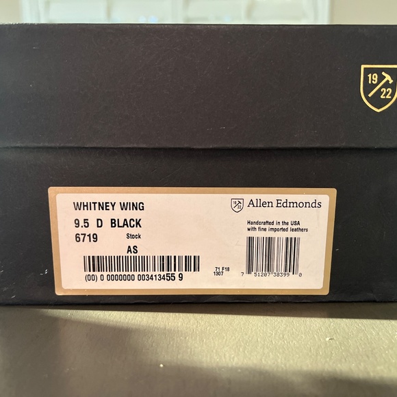 Allen Edmonds Whitney Wingtip Oxford Shoes – Black – Size 9.5 D - Picture 8 of 8